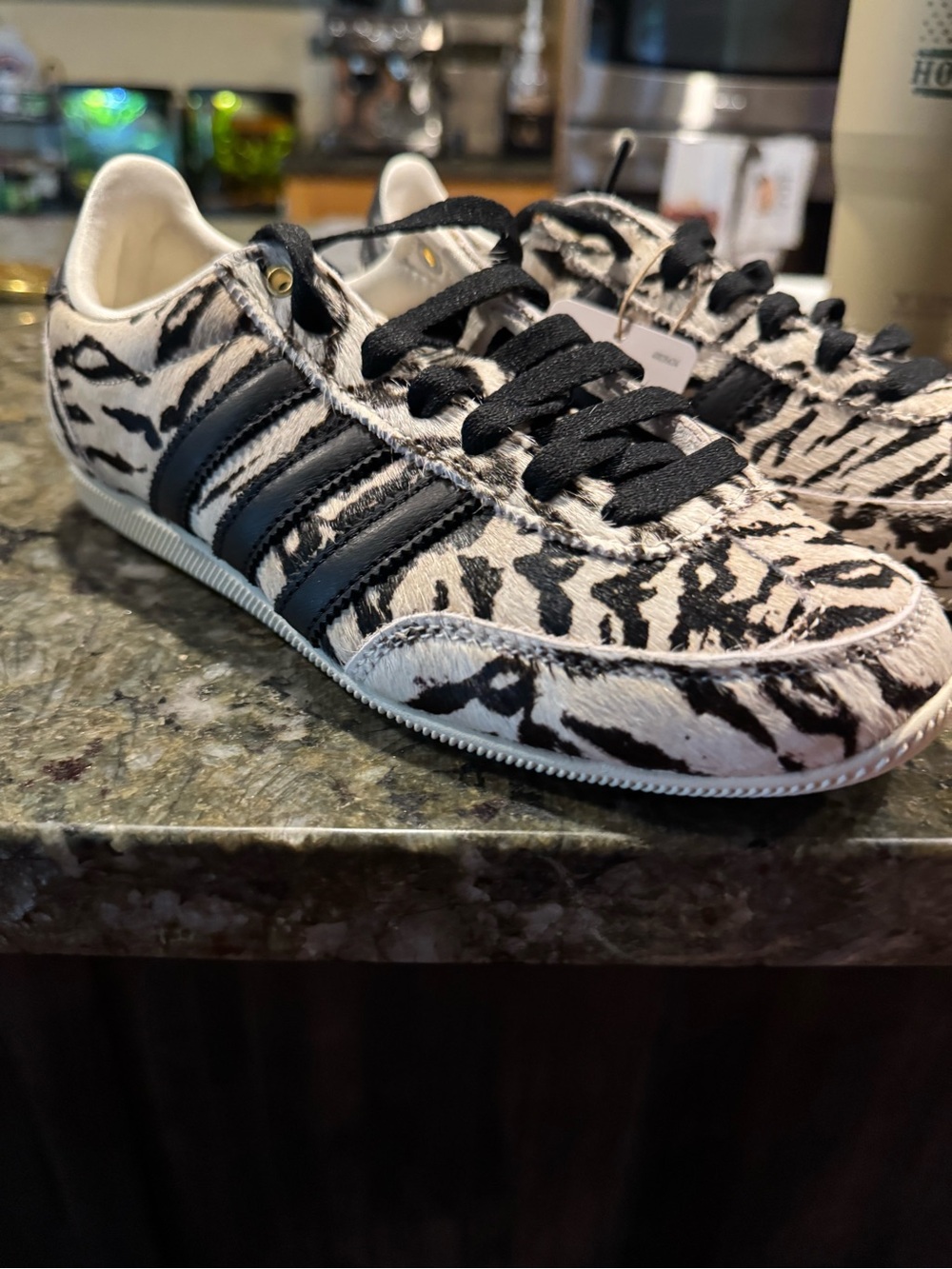 adidas Zebra-Print Casual Sneakers in Black & White
